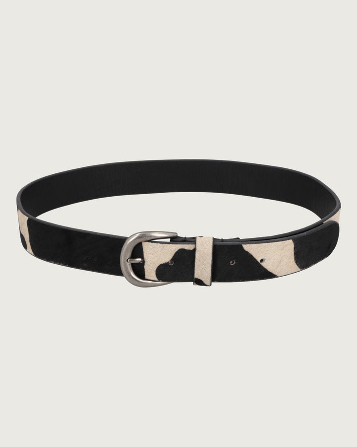 CINTURON COW BLACK SILVER