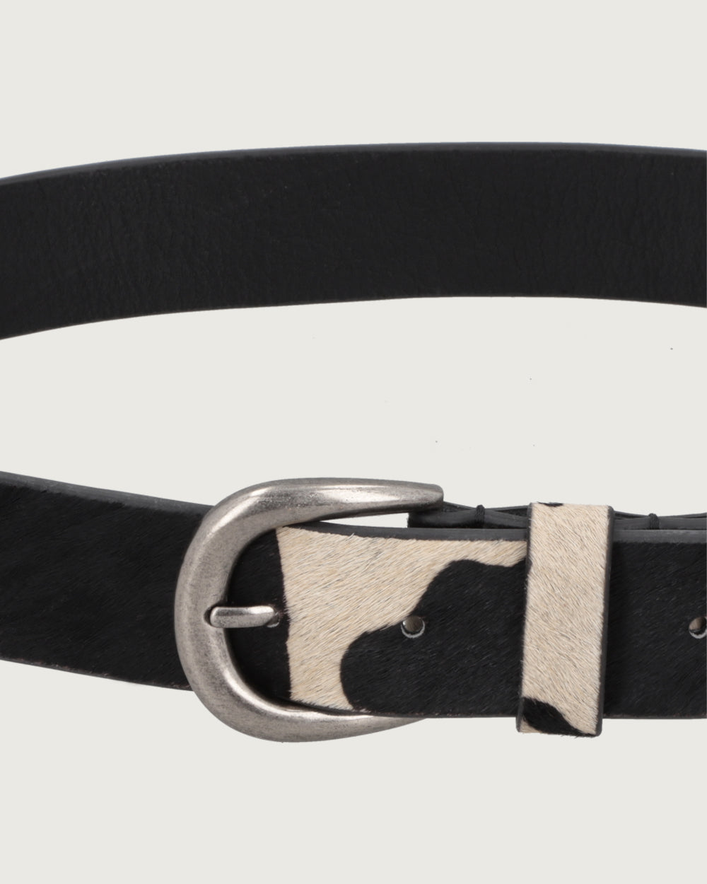 CINTURON COW BLACK SILVER