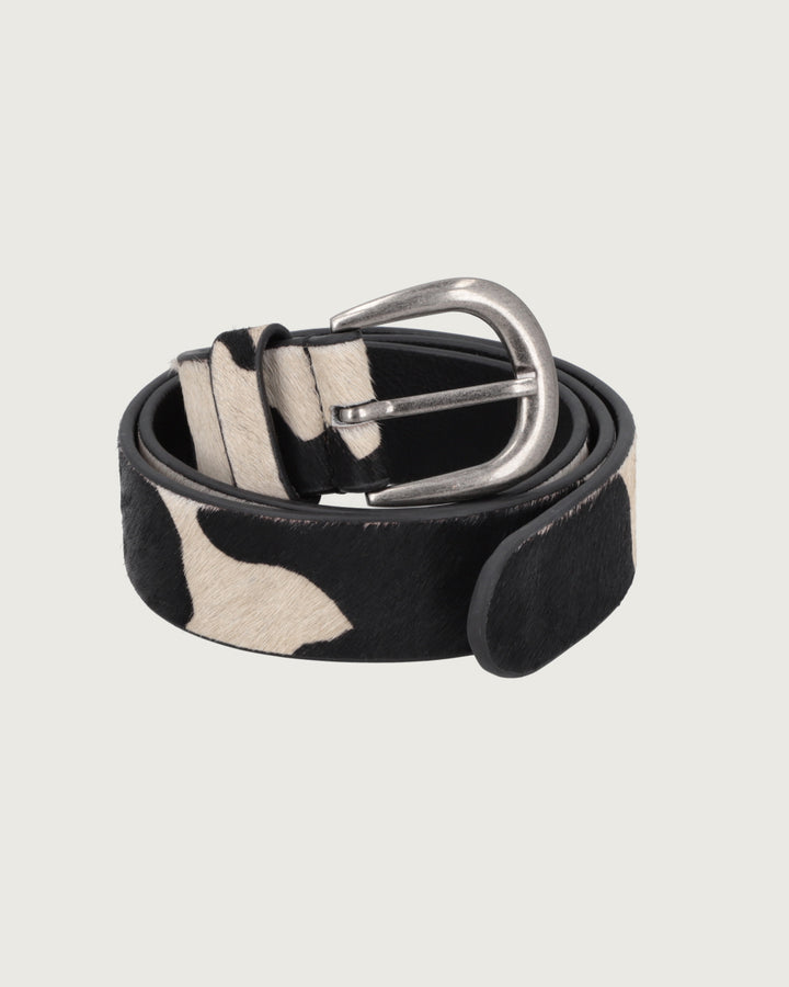 CINTURON COW BLACK SILVER