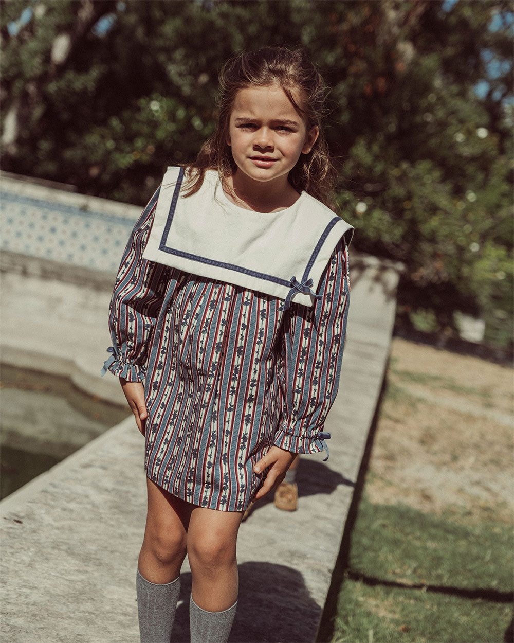 VESTIDO DENIM ALINA BLUEBERRY PRINT PETIT