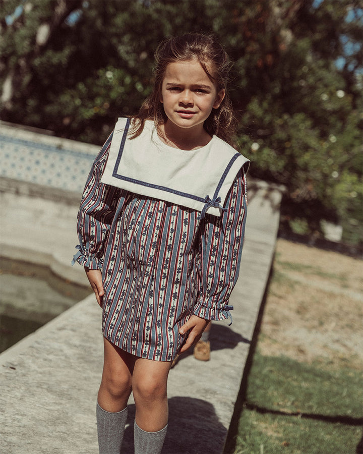 VESTIDO DENIM ALINA BLUEBERRY PRINT PETIT