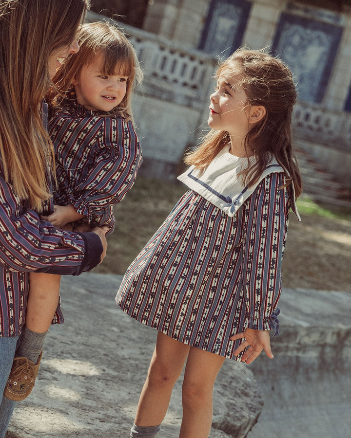 VESTIDO DENIM ALINA BLUEBERRY PRINT PETIT