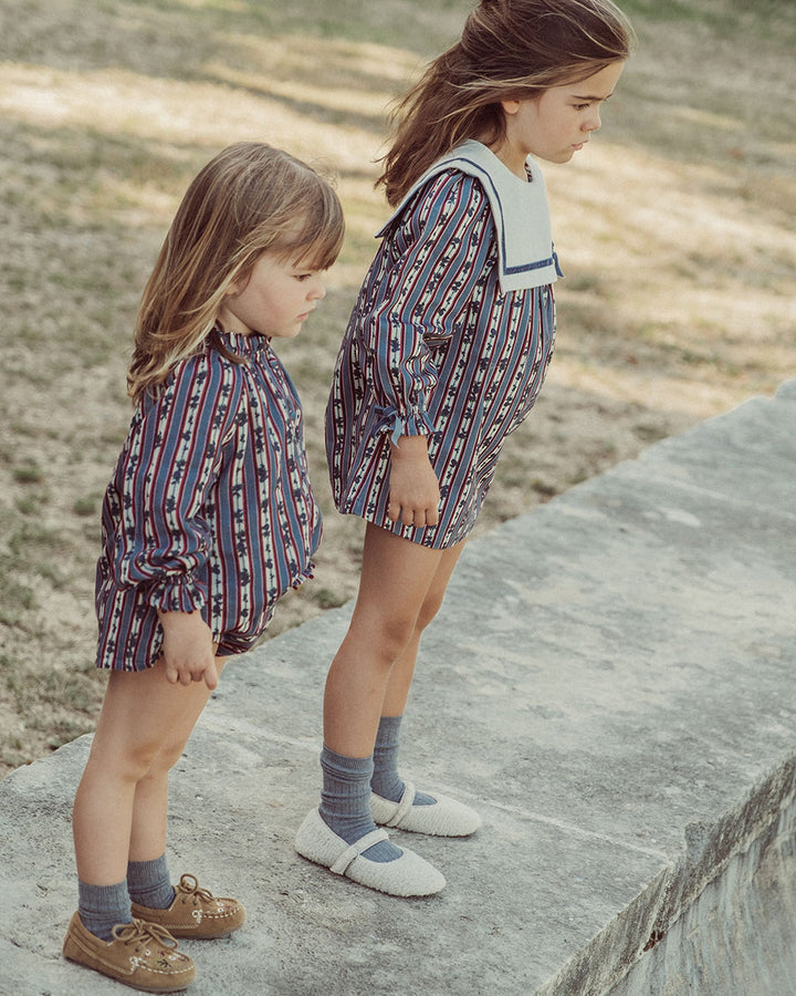 VESTIDO DENIM ALINA BLUEBERRY PRINT PETIT