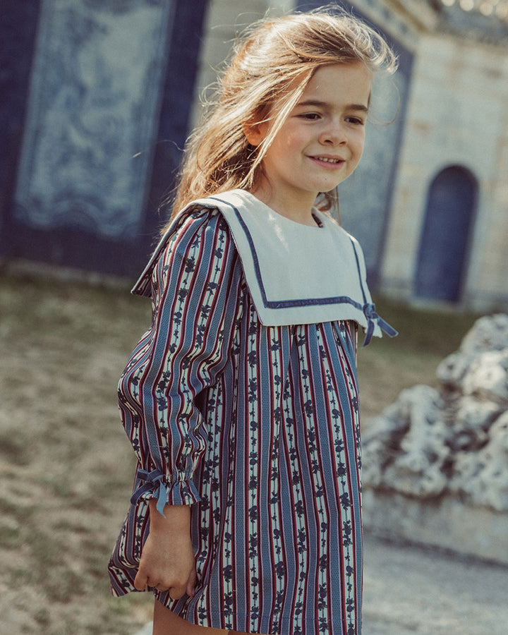 VESTIDO DENIM ALINA BLUEBERRY PRINT PETIT