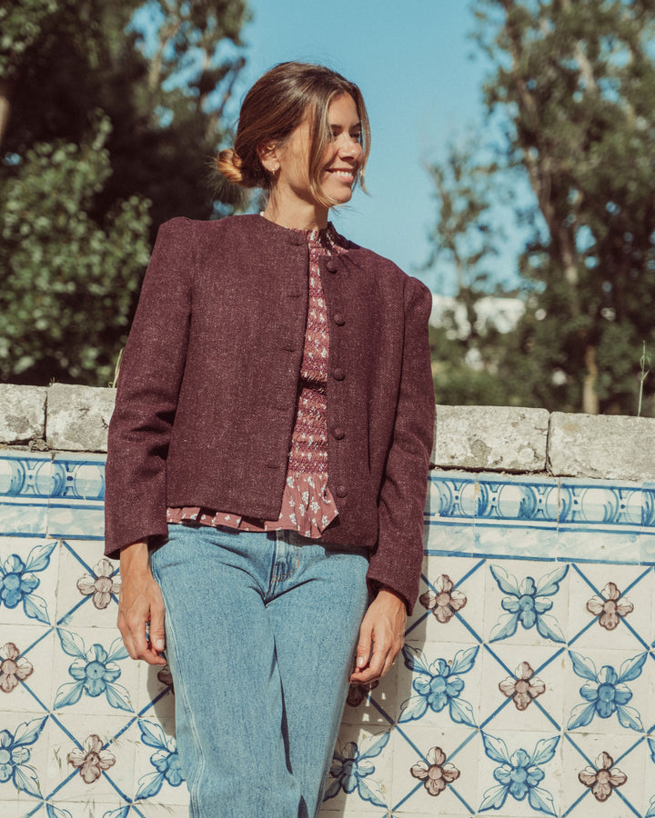 CHAQUETA NORDIC LANA BURGUNDY