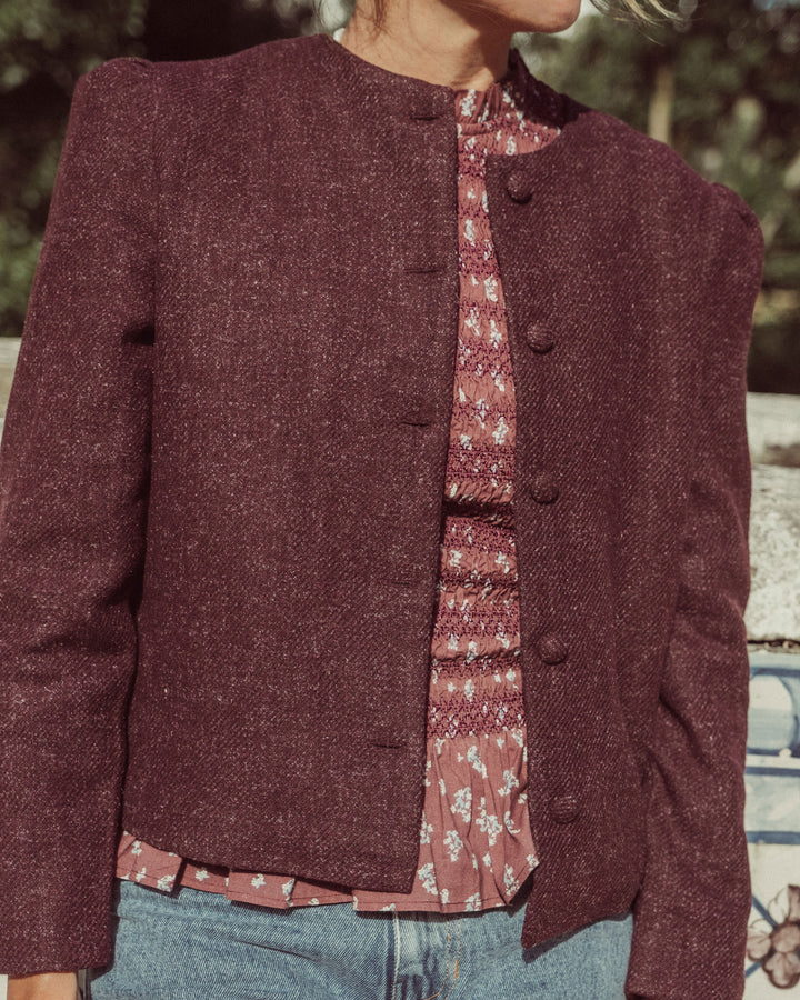 CHAQUETA NORDIC LANA BURGUNDY