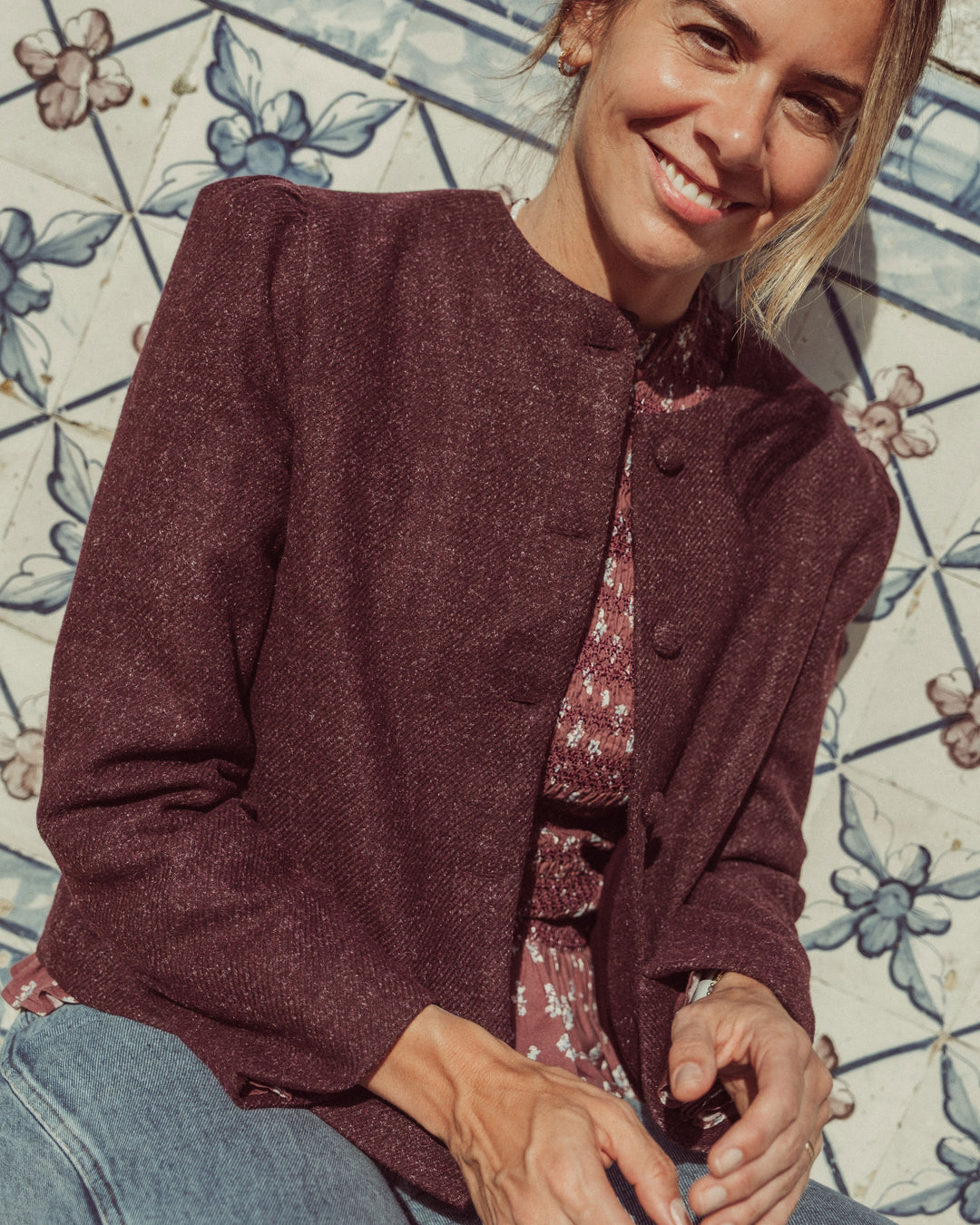 CHAQUETA NORDIC LANA BURGUNDY
