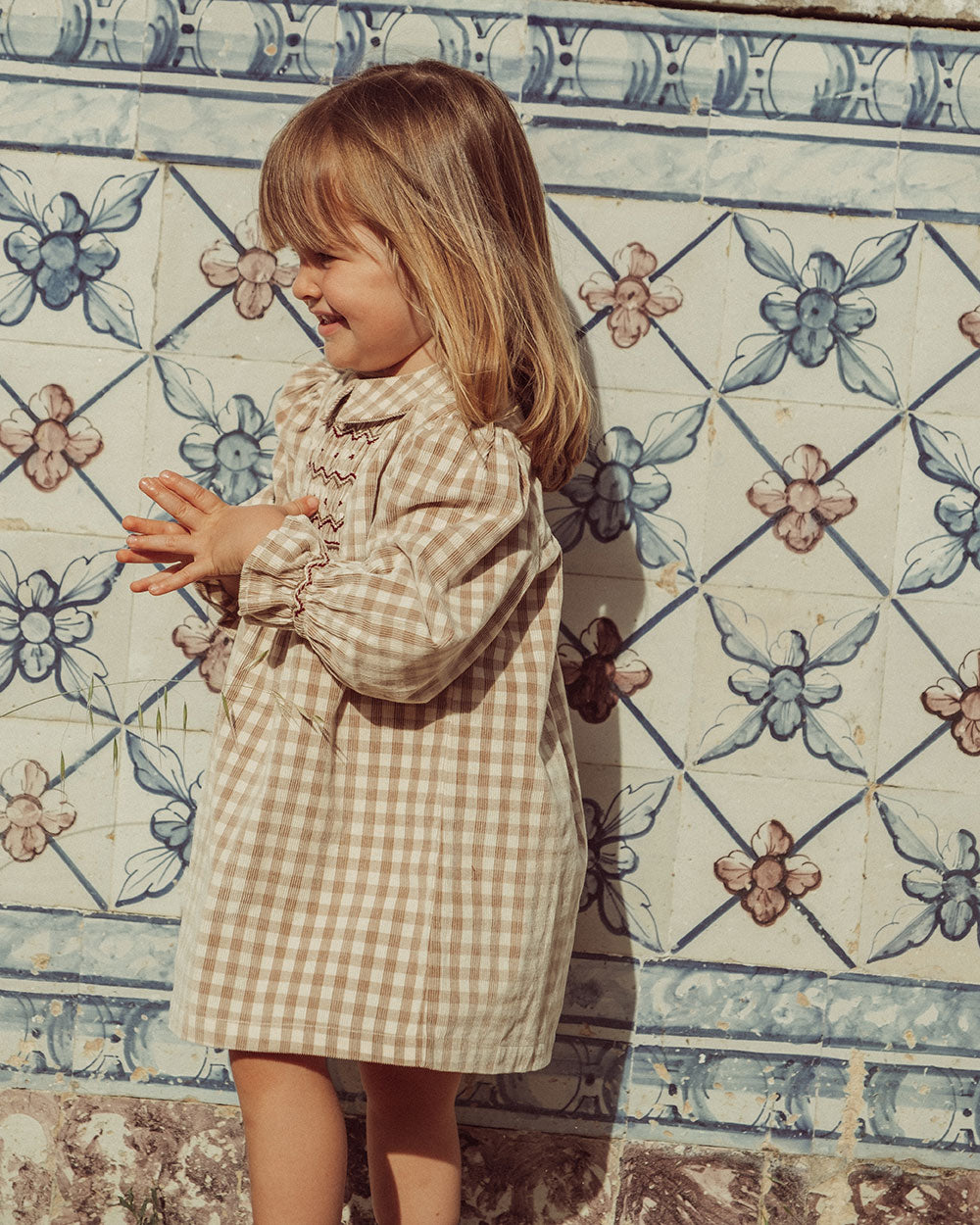 VESTIDO FELISA VICHY BEIGE PETIT