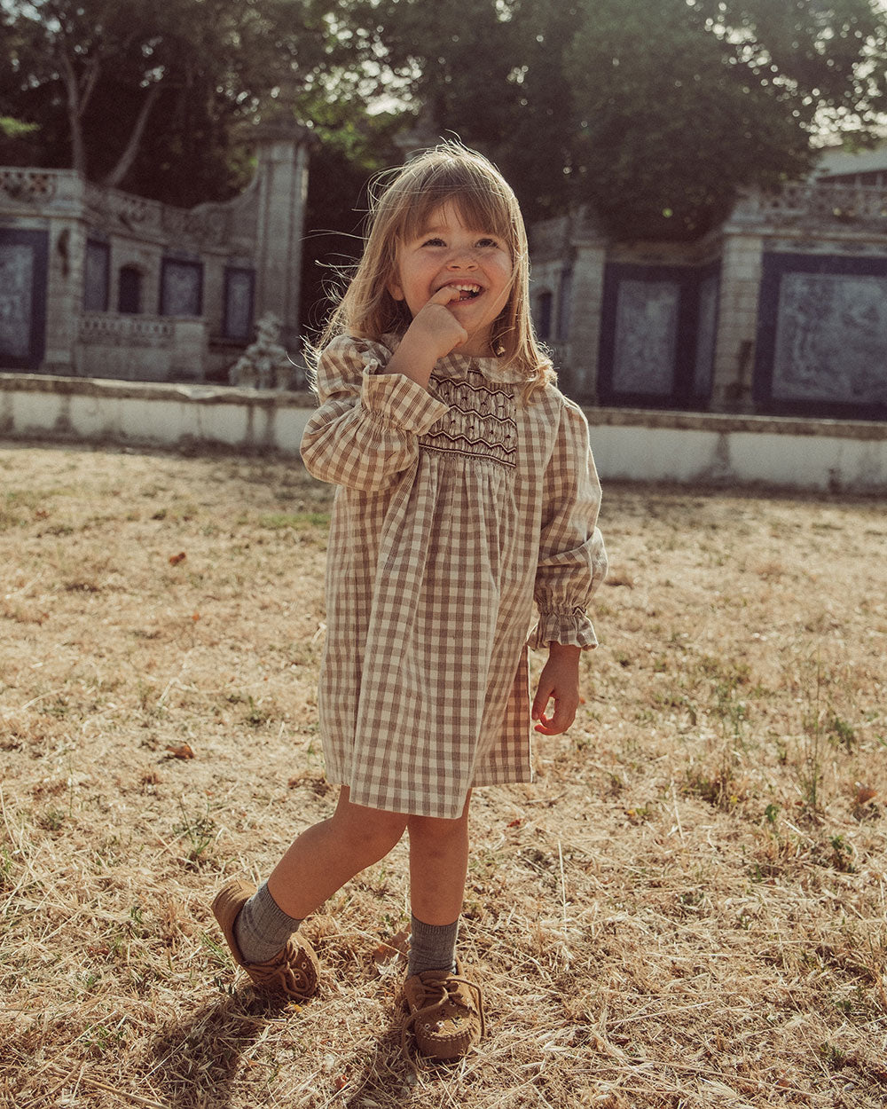 VESTIDO FELISA VICHY BEIGE PETIT