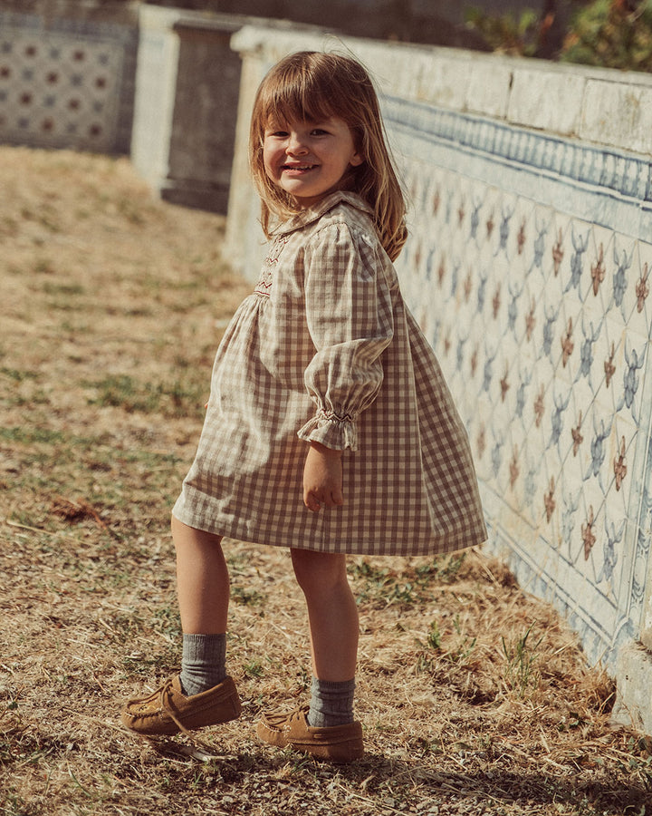 VESTIDO FELISA VICHY BEIGE PETIT