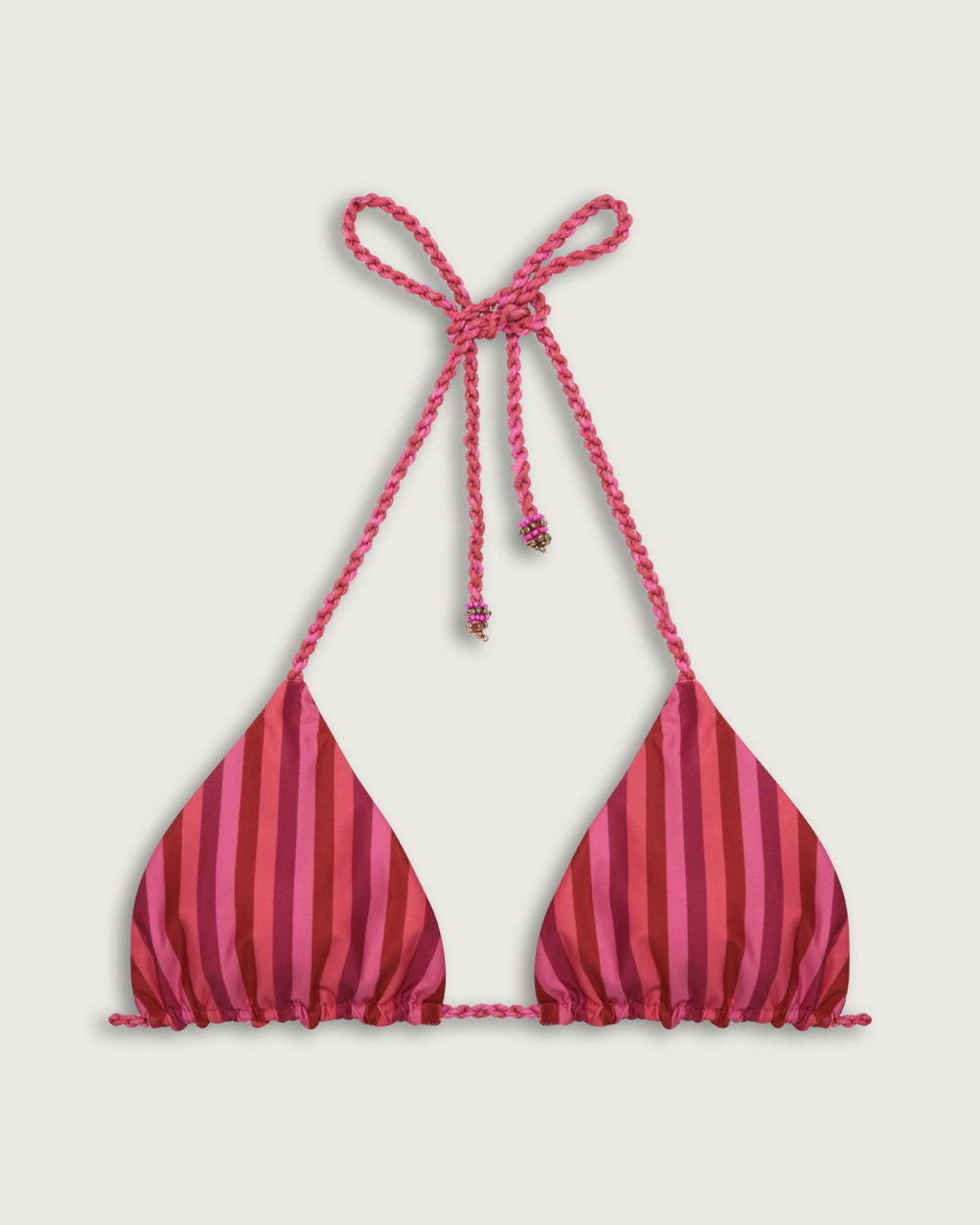 TOP SALINA TRIANGULOS REVERSIBLE FUCSIA STRIPES