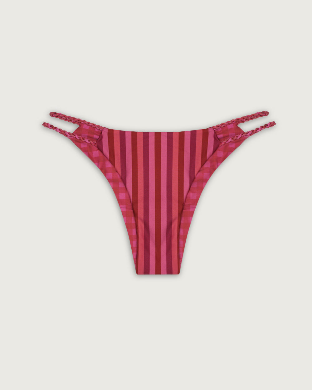 BOTTOM MINI TRENZADO REVERSIBLE FUCSIA STRIPES