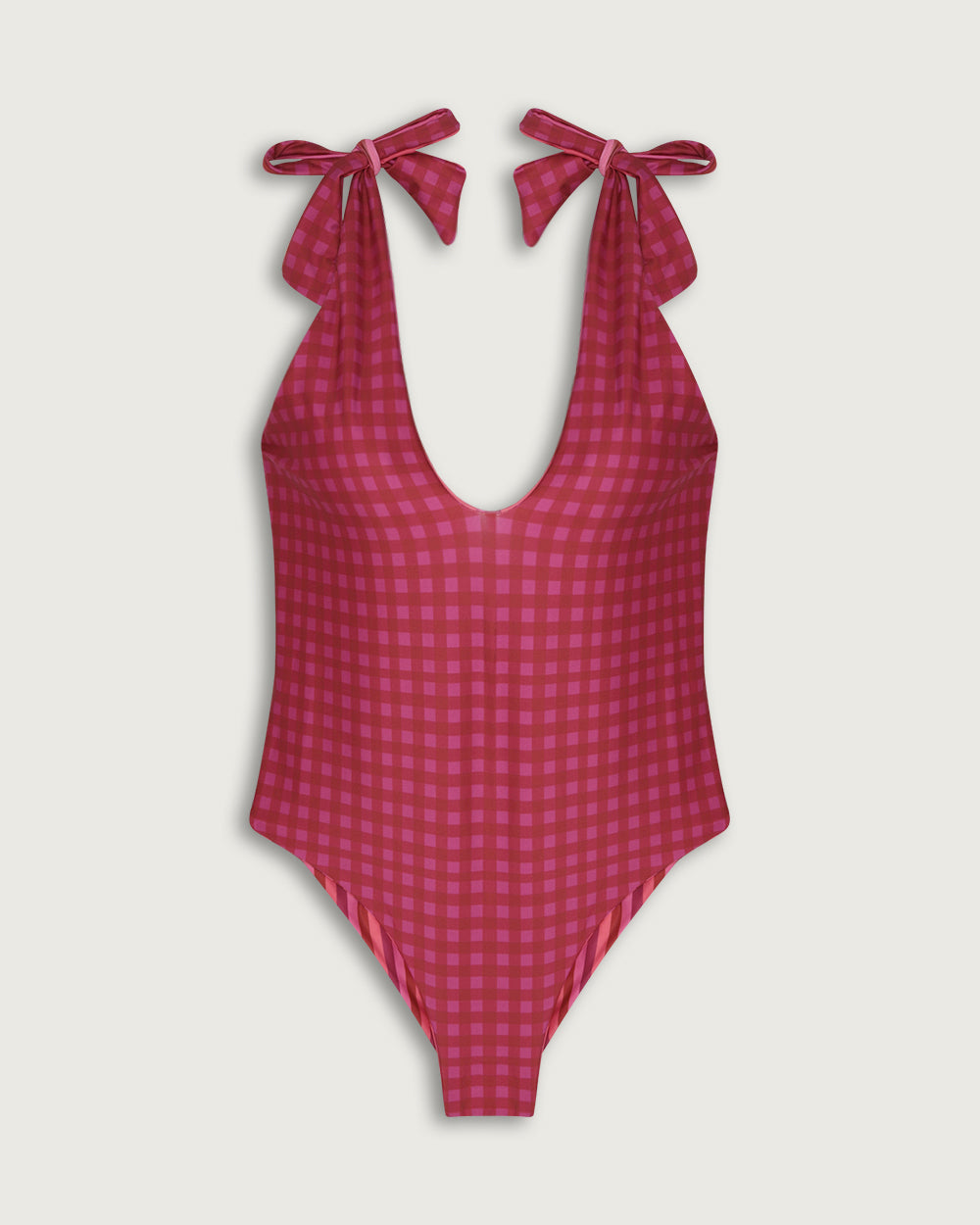 ONE PIECE CORAL FUCSIA STRIPES / PINK VICHY