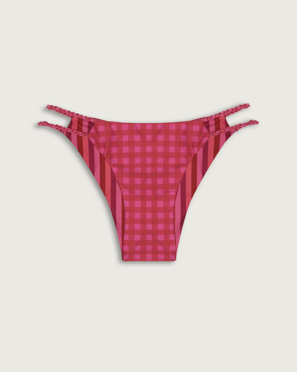 BOTTOM MINI TRENZADO REVERSIBLE FUCSIA STRIPES