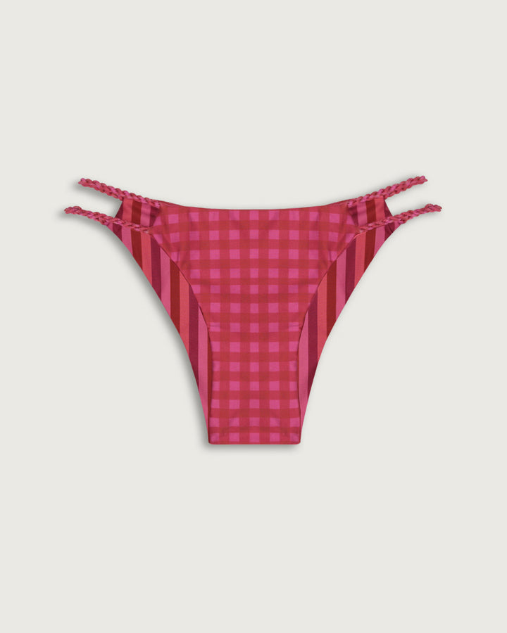 BOTTOM MINI TRENZADO REVERSIBLE FUCSIA STRIPES