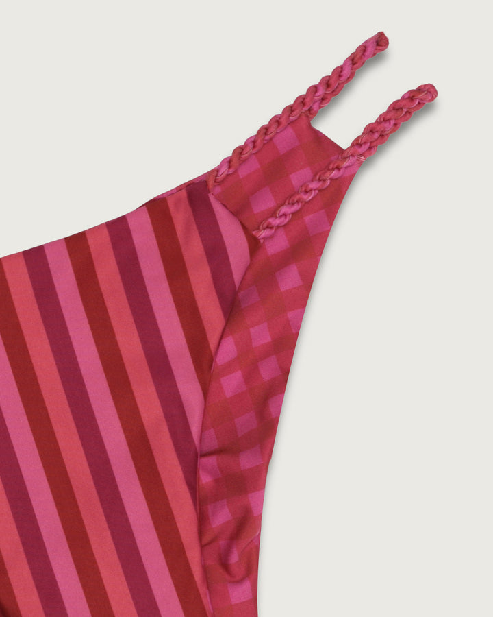 BOTTOM MINI TRENZADO REVERSIBLE FUCSIA STRIPES