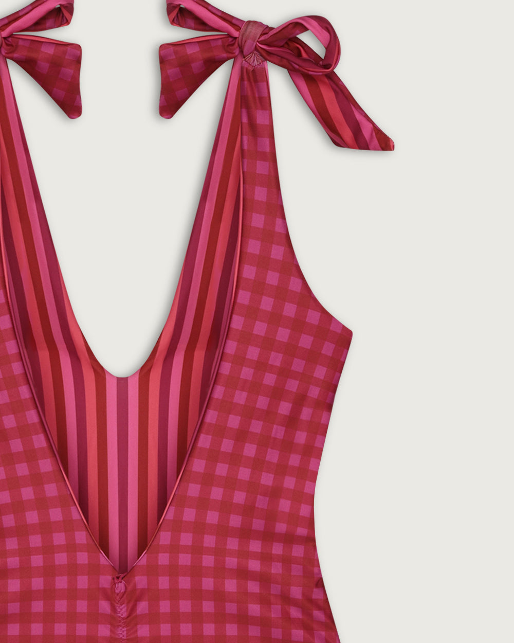 ONE PIECE CORAL FUCSIA STRIPES / PINK VICHY