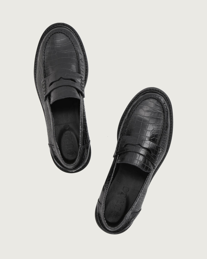MOCASÍN GÉNOVA BLACK CROCO