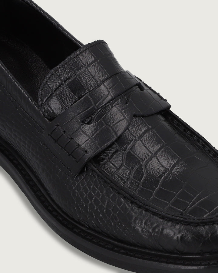 MOCASÍN GÉNOVA BLACK CROCO