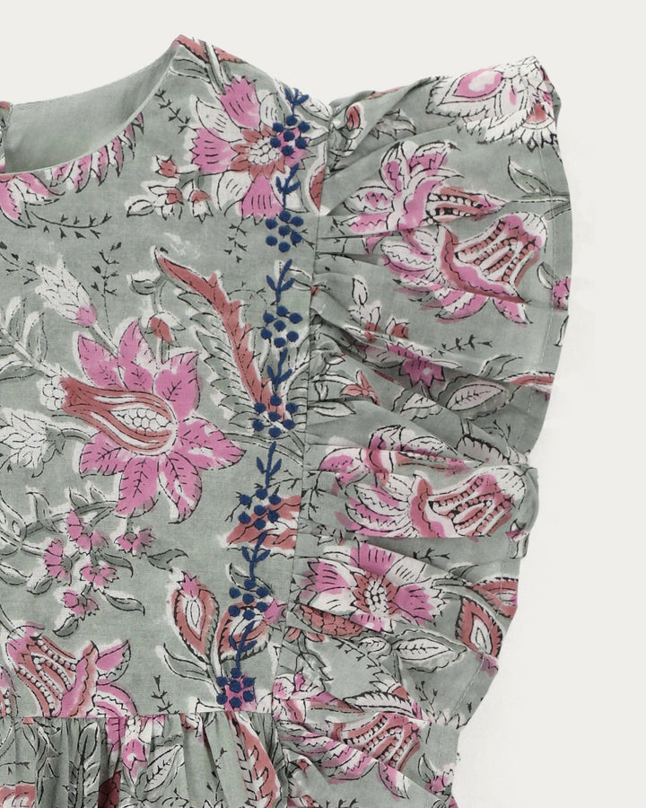 BLUSA GIADA GREEN FLOWERS PETIT