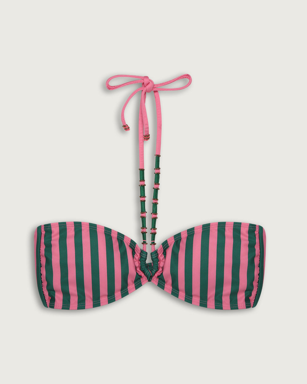 TOP HALTER MOSTACILLAS GREEN STRIPES