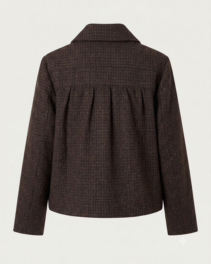 CHAQUETA ZANI LANA BROWN CHECKS