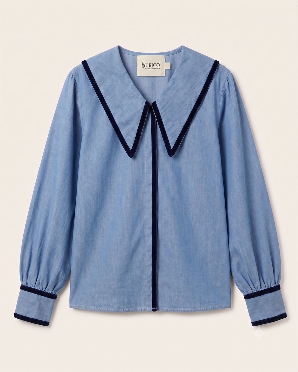 BLUSA ZOLA DENIM VELVET STRIPES