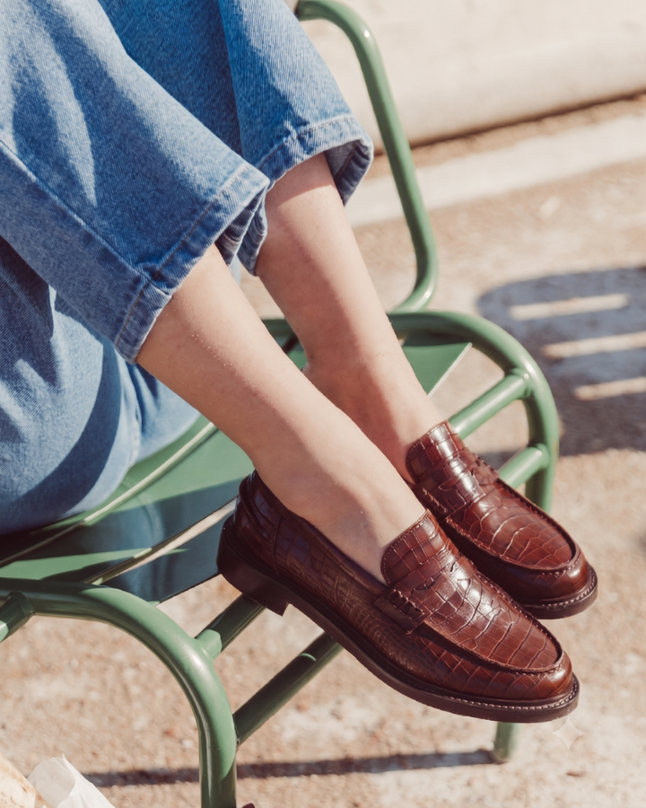 MOCASÍN GÉNOVA CAFÉ CROCO