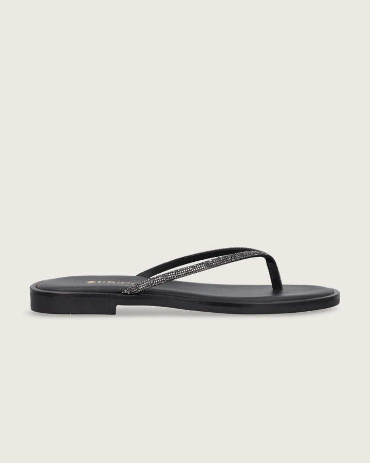 SANDALIA CORFU BLACK CON BRILLOS