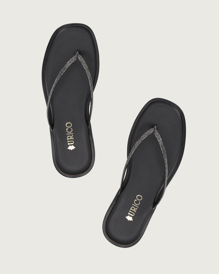 SANDALIA CORFU BLACK CON BRILLOS