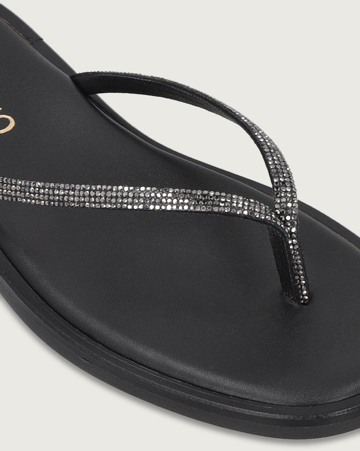 SANDALIA CORFU BLACK CON BRILLOS