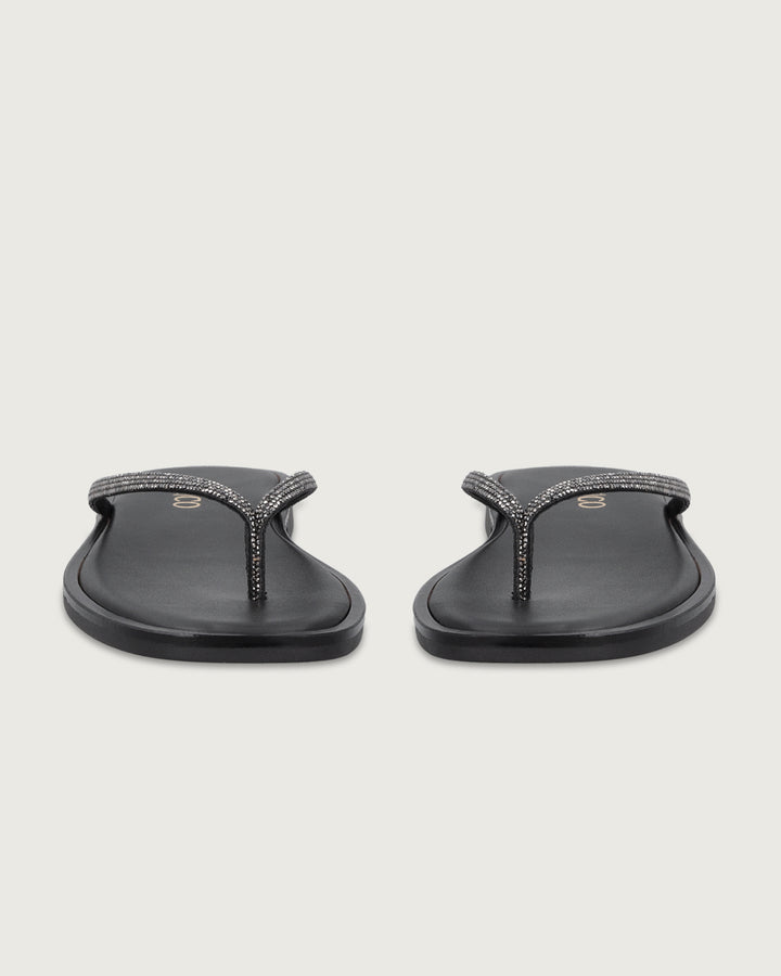 SANDALIA CORFU BLACK CON BRILLOS