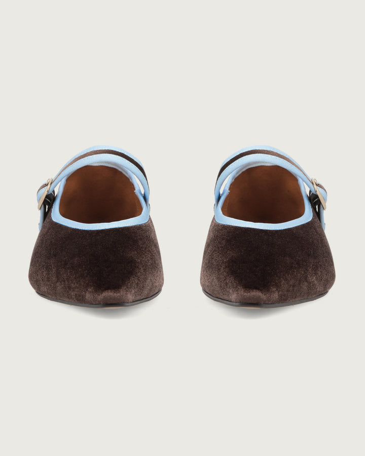 BALLERINA JANE CHOCOLATE/LIGHT BLUE