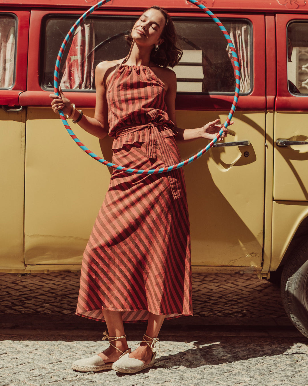 FALDA TORCELLO COFFEE STRIPES