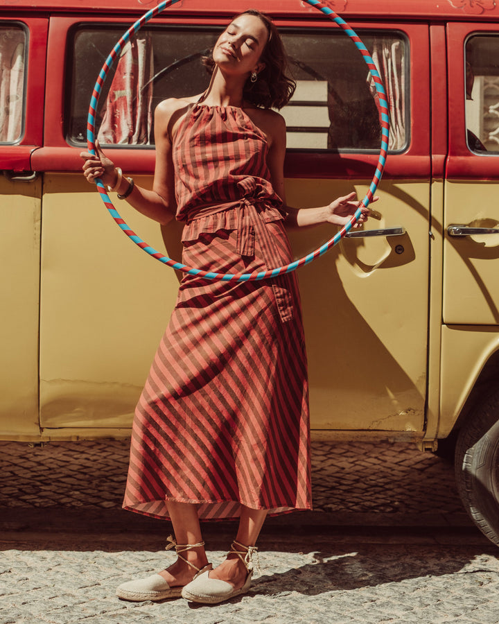 FALDA TORCELLO COFFEE STRIPES
