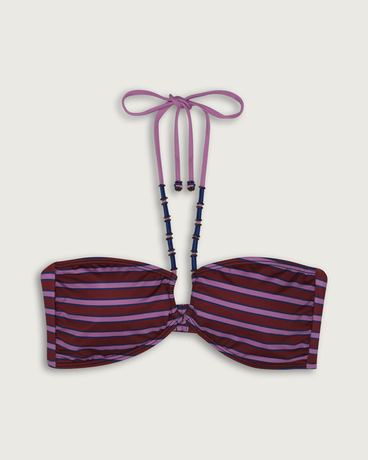 TOP HALTER MOSTACILLAS LILA STRIPES