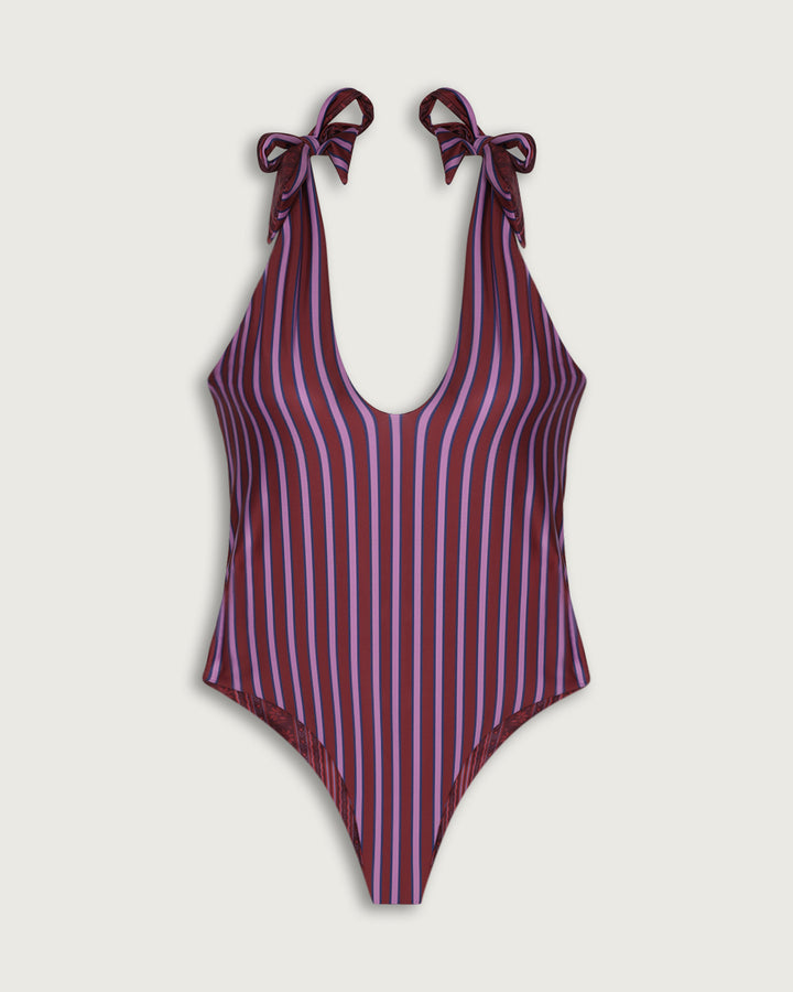 ONE PIECE CORAL LILA STRIPES / CIRCUS PRINT