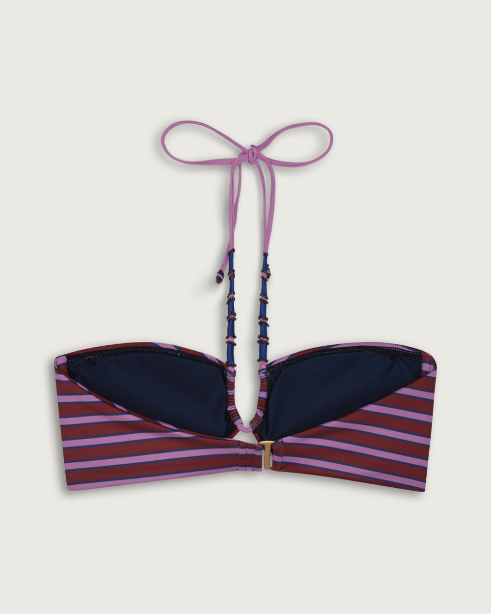 TOP HALTER MOSTACILLAS LILA STRIPES