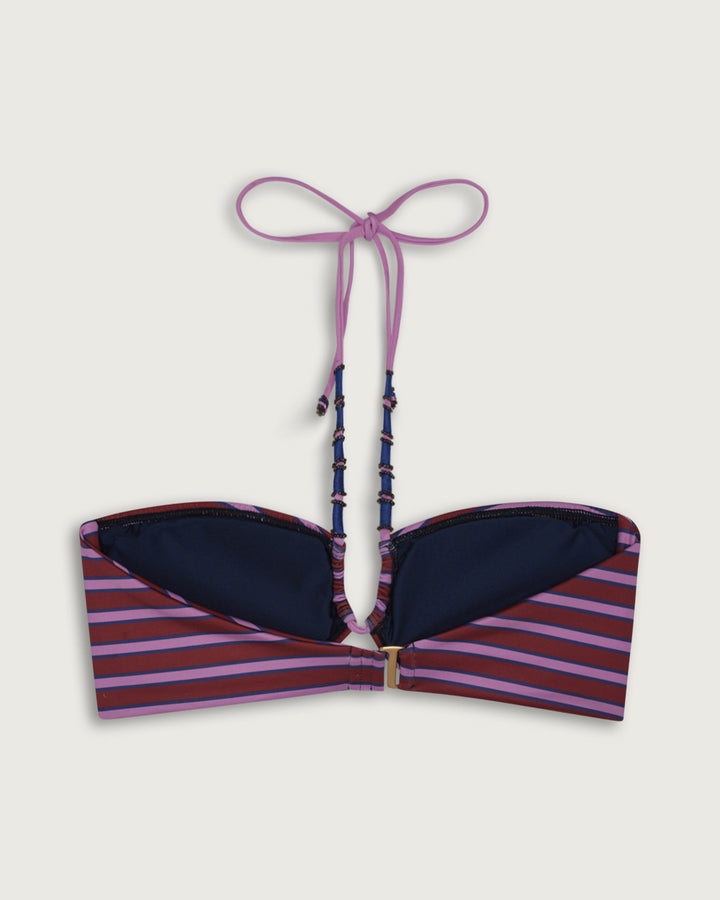 TOP HALTER MOSTACILLAS LILA STRIPES