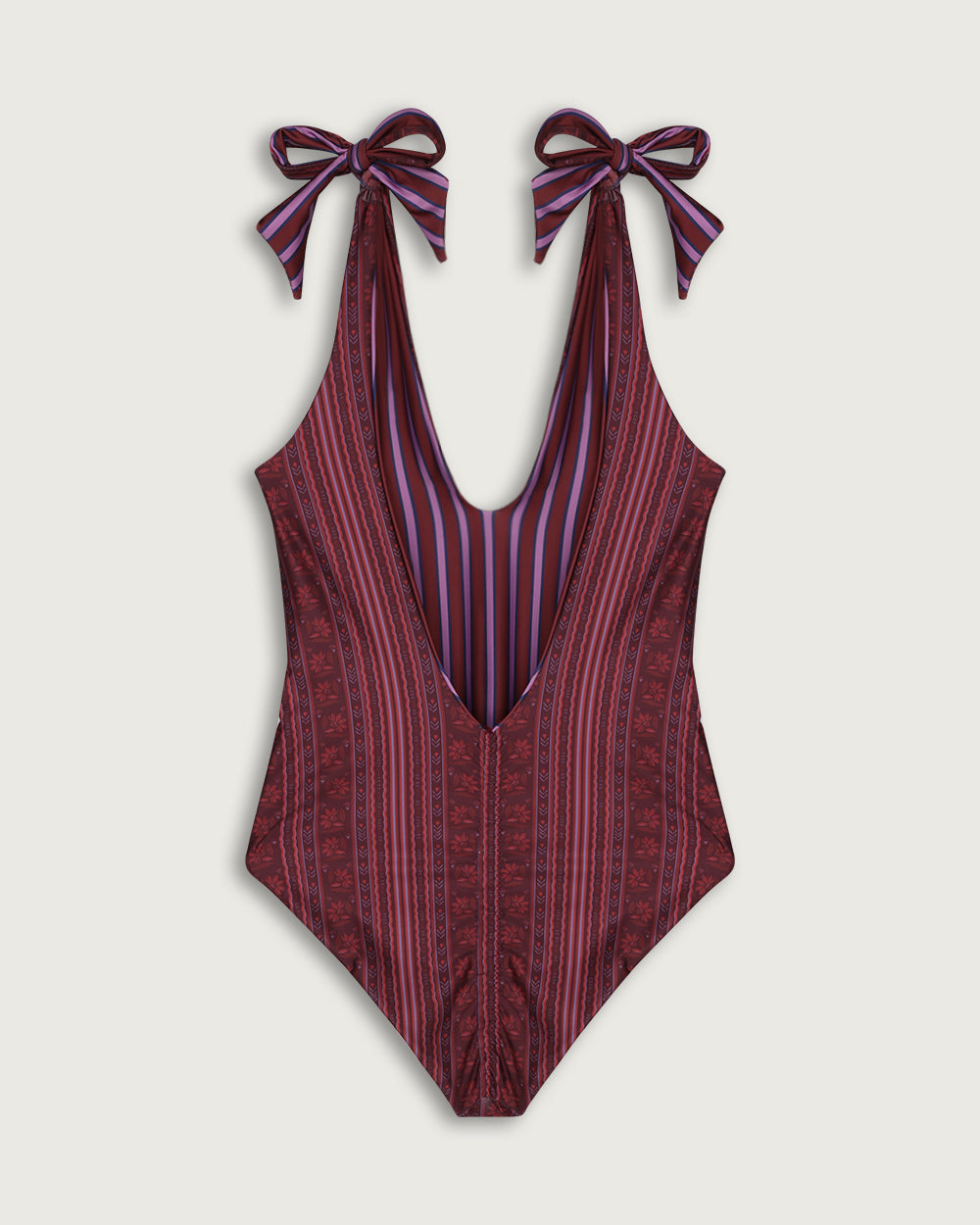 ONE PIECE CORAL LILA STRIPES / CIRCUS PRINT