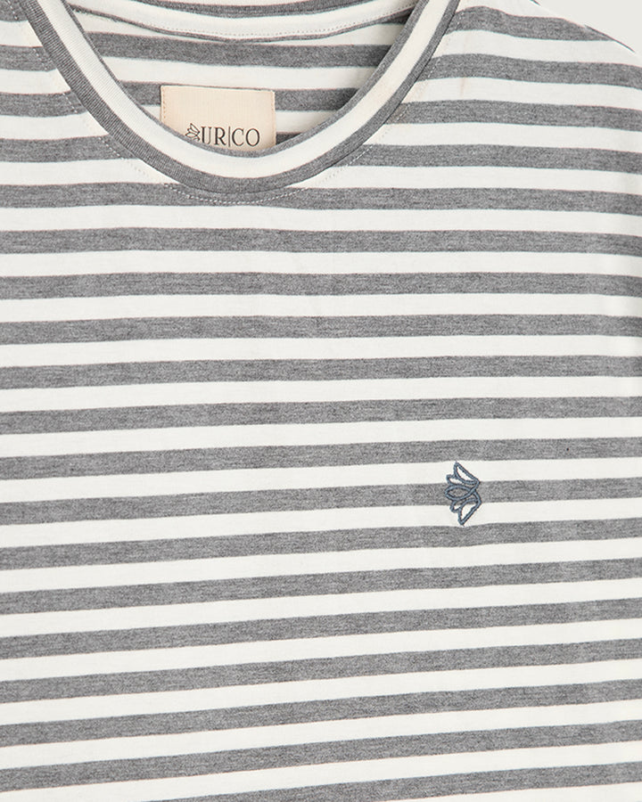 POLERA GRANADA LÍNEAS GRIS