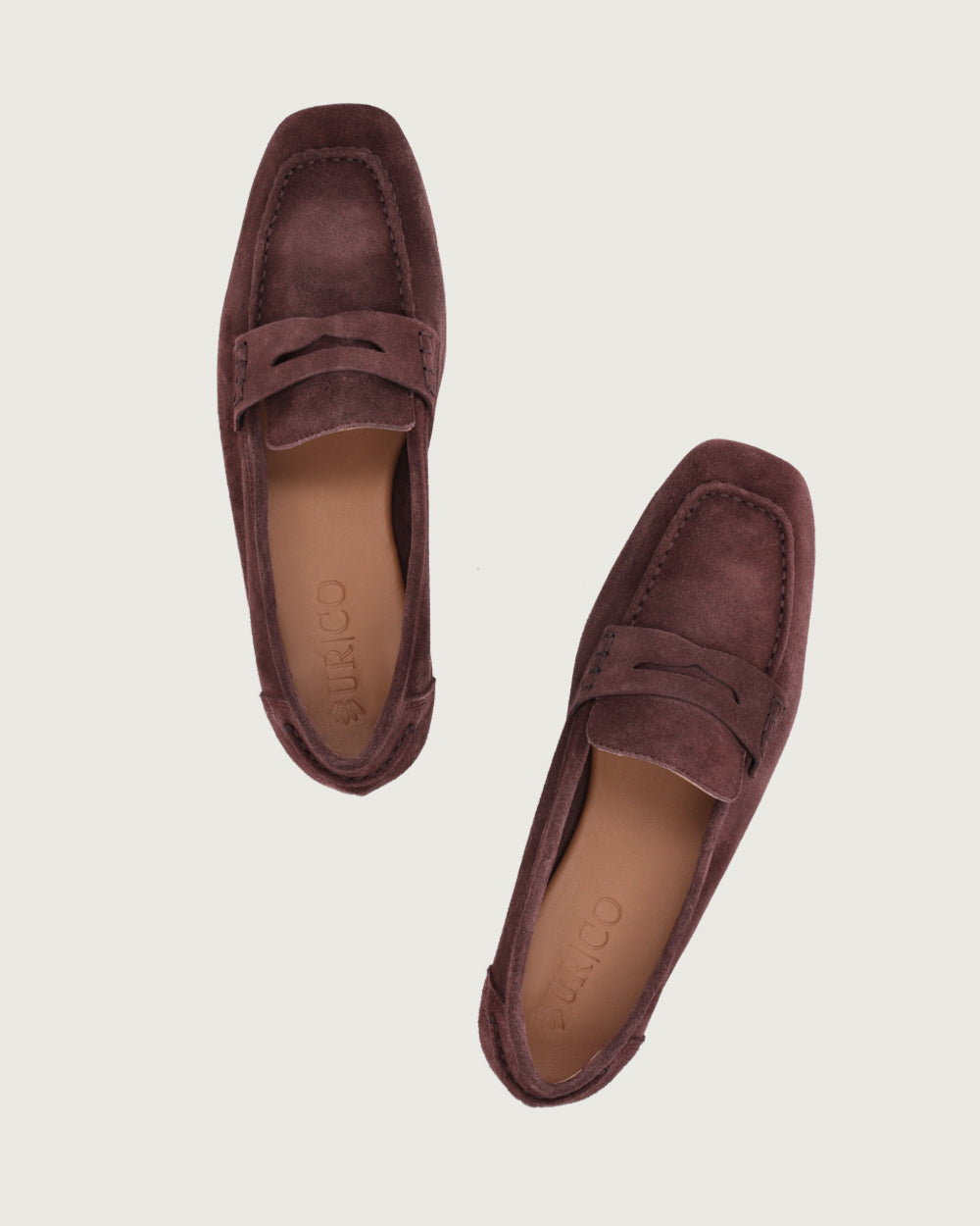 Mocasín Margot color burdeo en cuero gamuzado, calzado artesanal Made in Italy con taco de 1,2 cm y plantilla de cuero, diseño clásico sofisticado.