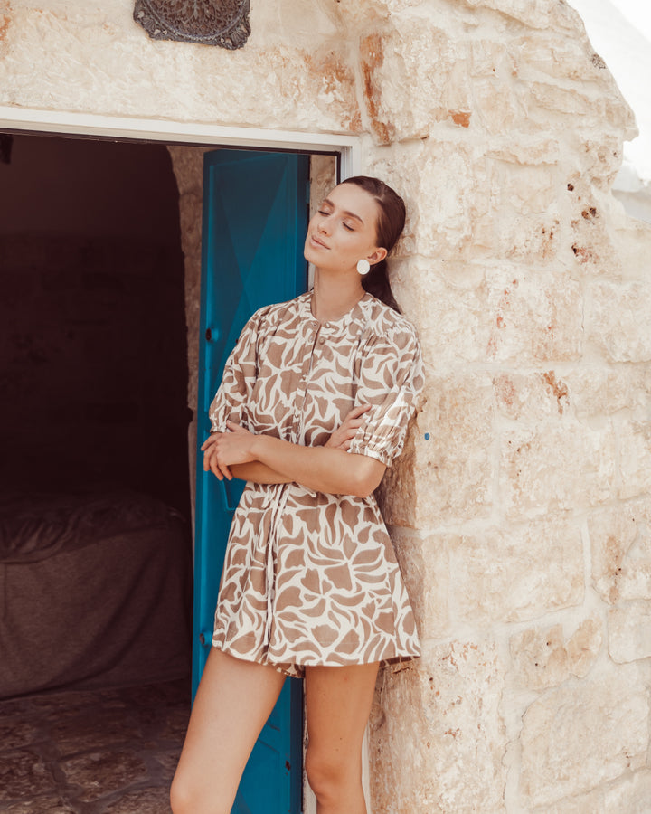 ENTERITO AZALEA PRINT BROWN