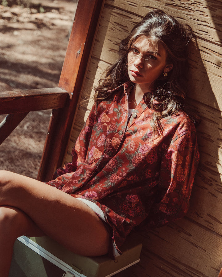 SOBRECAMISA BOWIE RED FLOWERS