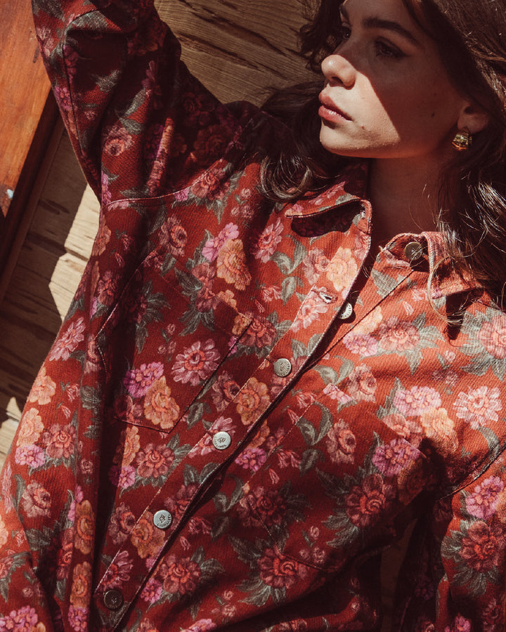 SOBRECAMISA BOWIE RED FLOWERS