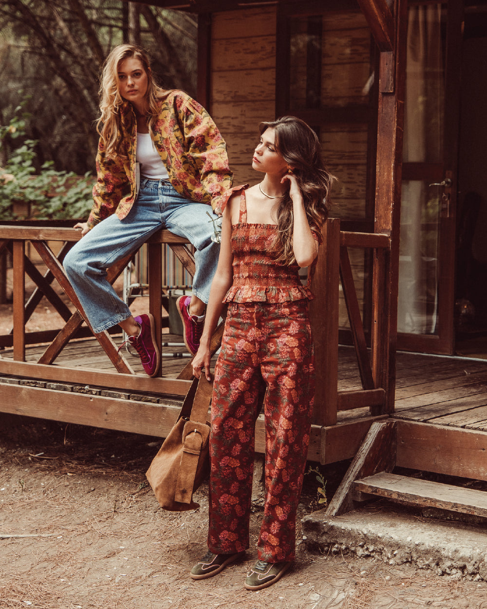 JEANS ROCKY RED FLOWERS