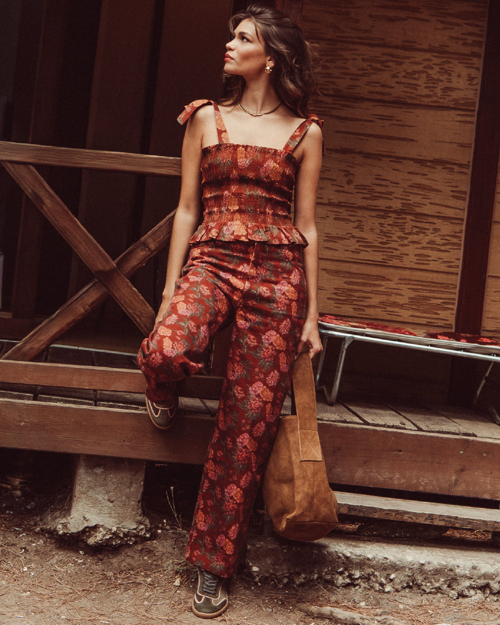 BLUSA CELINE RED FLOWERS