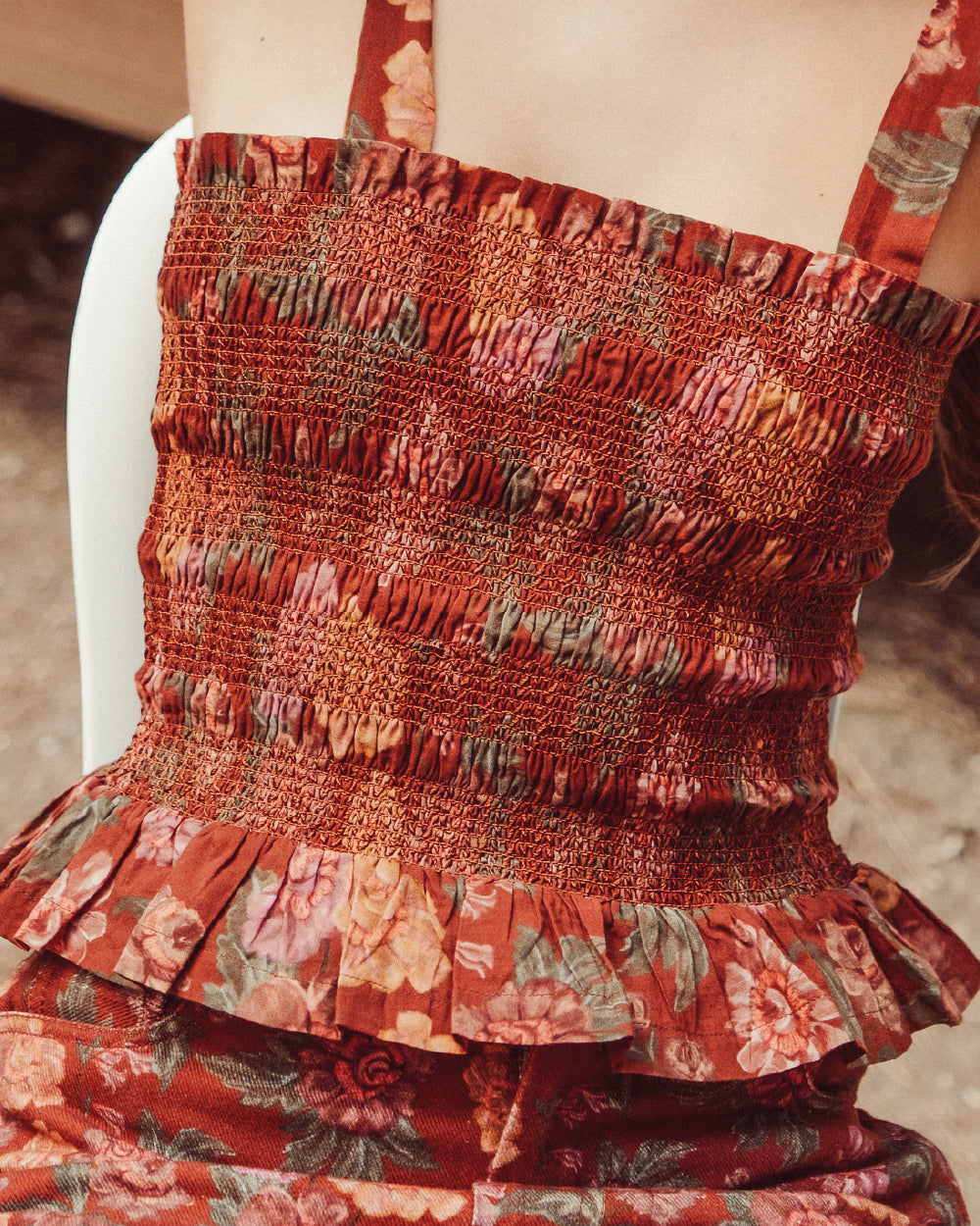 BLUSA CELINE RED FLOWERS