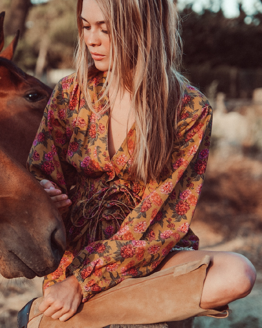 BLUSA SANTANA YELLOW FLOWERS