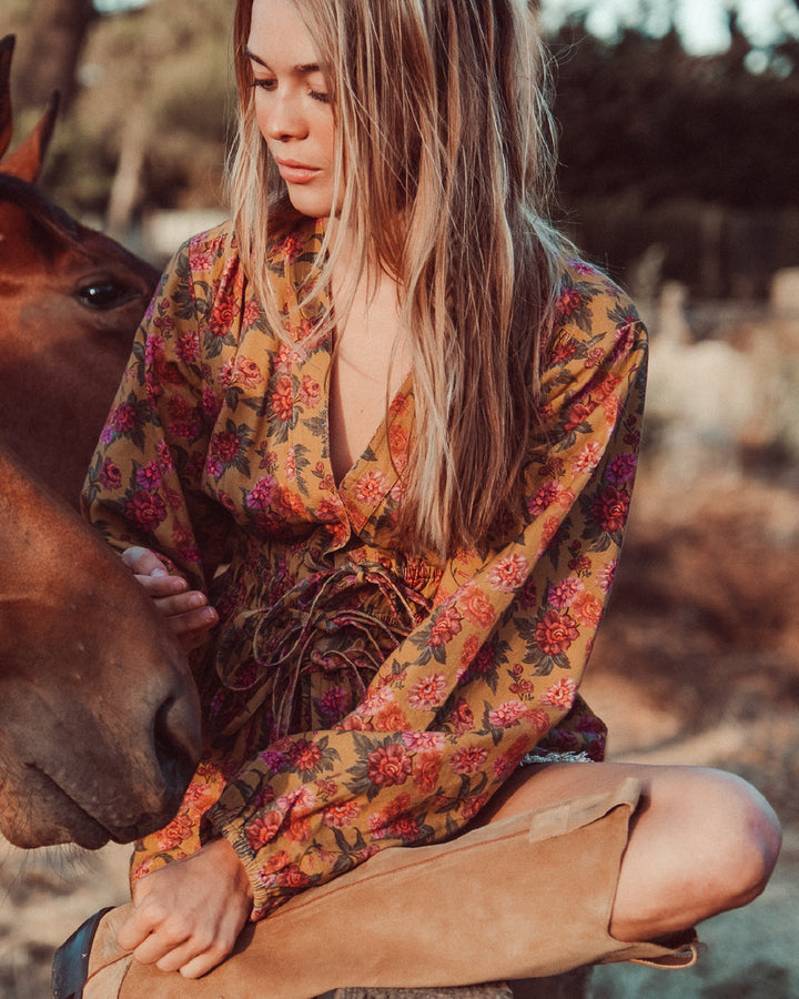 BLUSA SANTANA YELLOW FLOWERS